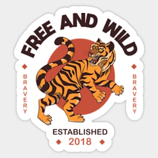 Wild  Japanese Tiger Sticker